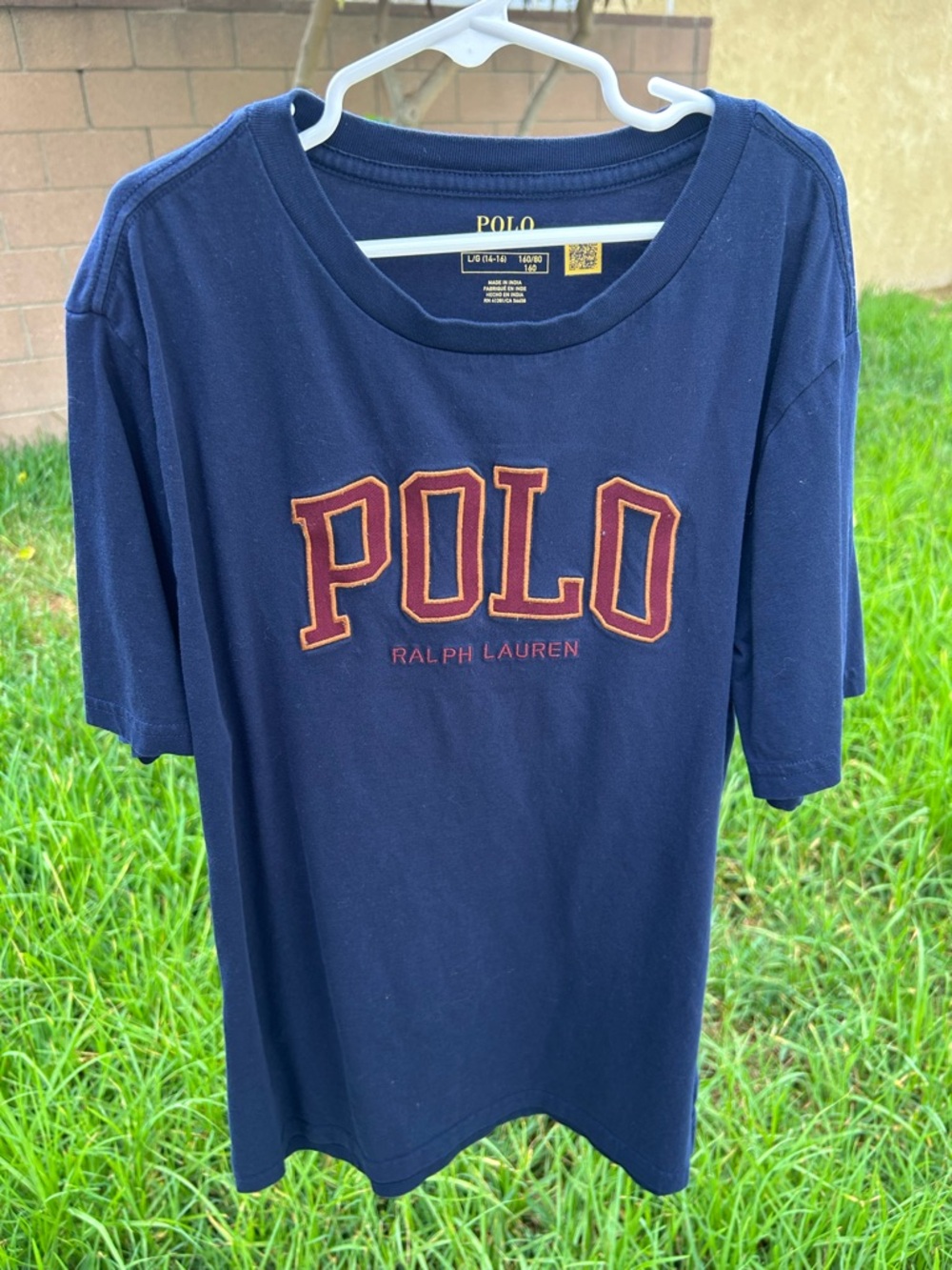 Polo by Ralph Lauren Navy Tee with Red-Gold Embroidered Logo